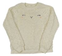 Smotanová chlpatá podšitá mikina s obličejem Oysho