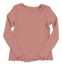 Světlerůžové žebrované triko Nutmeg