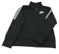 Černá sportovní funkční propínací mikina s logy Nike 