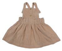 Svetloružové zamatové rebrované šaty George