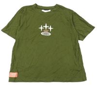 Khaki tričko s nápisom Zara