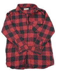 Růžovo-šedá kostkovaná košile Zara 