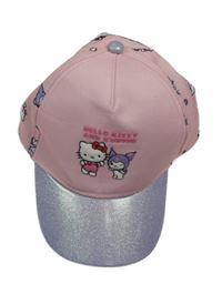 Světlerůžovo-fialová plátěno/koženková kšiltovka  Primark