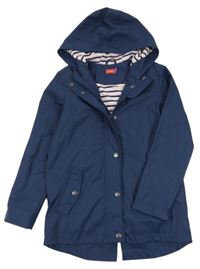 Tmavomodrá nepromokavá jarní parka s kapucí Lily & Dan