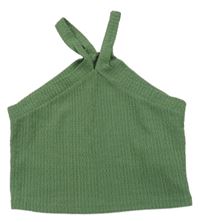 Khaki vzorovaný crop top Shein