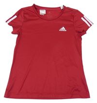 Červené funkční sportovní tričko s logem Adidas