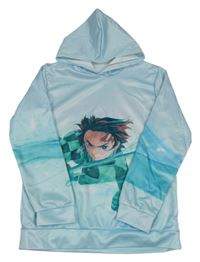 Světlemodrá mikina Naruto s kapucí 