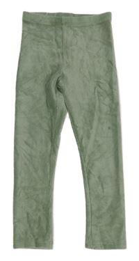 Khaki zamatové rebrované legíny Matalan