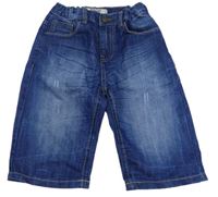 Tmavomodré regular riflové kraťasy ošoupaného vzhledu Denim Co.