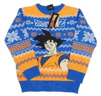 Modro-oranžový vzorovaný svetr s Dragonball Z PRIMARK