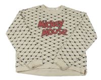 Světlebéžovo-čierna károvaná mikina s Mcikey a nápismi zn. H&M