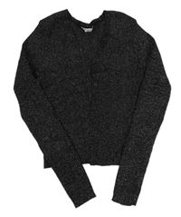 Čierno-strieborný melírovaný rebrovaný prepínaci crop sveter PRIMARK