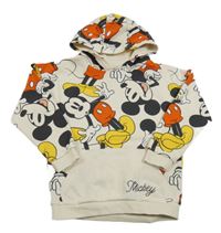 Smetanová mikina s Mickey a kapsou a kapucí Tu