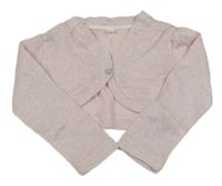 Světlerůžovo-stříbrné melírované propínací svetrové bolérko ZEEMAN