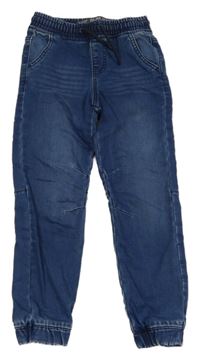 Modré cuff slim teplákové rifle Denim Co.