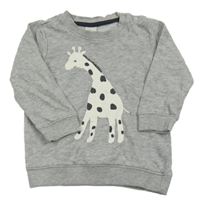 Sivá melírovaná mikina so žirafou H&M