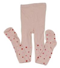 Svetloružové pančuchy s hviezdičkami