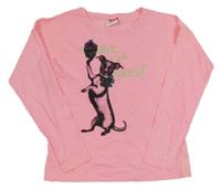 Neónově ružové melírované tričko s psíkom YIGGA