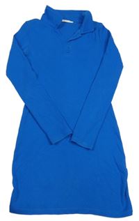 Cobaltovoě modré rebrované šaty s golierikom Matalan