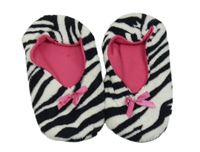 Bielo-čierne plyšové papučky s mašlí vel. 38