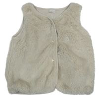 Smotanová kožušinová podšitá vesta Next