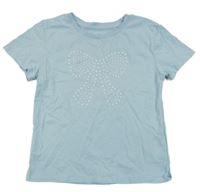 Světlemodré tričko s mašlí z peciček H&M