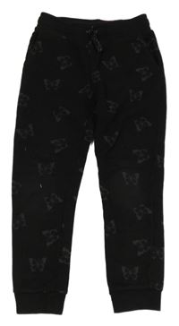 Černé tepláky s motýlky H&M