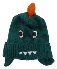 Smaragdová pletená čepice - dinosaurus PRIMARK