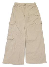 Světlebéžové wide leg rifle H&M