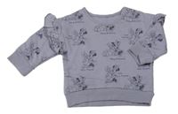 Šedofialová mikina s Minnie a Daisy a volánky George