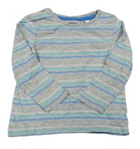 Sivo-modro-svetlomodré pruhované tričko C&A