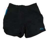 Čierne plážové kraťasy s logom Slazenger