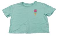 Tyrkysové crop tričko so zmrzlinou Primark