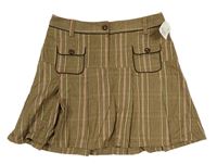 Hnedo-ružová kockovaná sukňa H&M