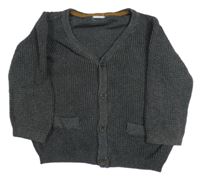 Antracitový rebrovaný prepínaci sveter H&M