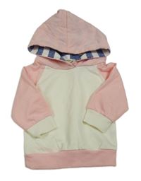 Smetanovo-ružová mikina s kapucňou