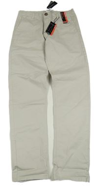 Nové - Světlešedé plátěné slim fit chino kalhoty St. Bernard