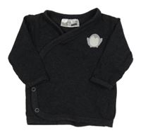 Antracitové melírované zavinovací tričko s tučňákem Ergee