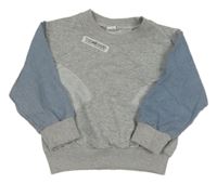 Šedo-modrá lehká mikina s nášivkou