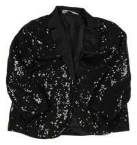 Černé flitrové slavnostní sako H&M