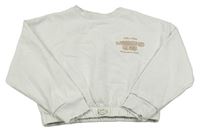 Biela crop mikina s nápisom