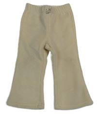 Béžové žebrované plyšové zateplené flare tepláky