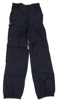 Tmavomodré šusťákové nepromokavé funkční kalhoty Tribord