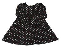 Čierne bodkovaná é bavlnené šaty H&M