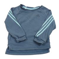 Modrošedá mikina s logem Adidas