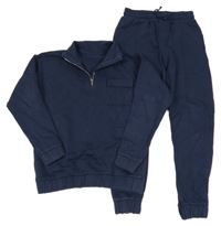 2set - Tmavomodrá mikina s kapsou + tepláky George