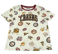 Smotanové tričko s potlačou