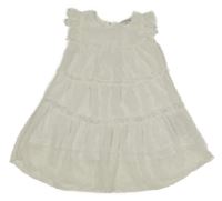 Biele bodkovaná é šaty Ergee