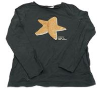 Antracitové tričko s hviezdou H&M