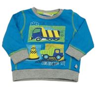 Modrá mikina s nákladiakmi a kuželem Liegelind